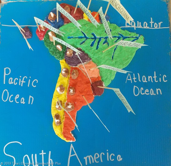 South America Geography Salt Dough Map + Printable Pennants