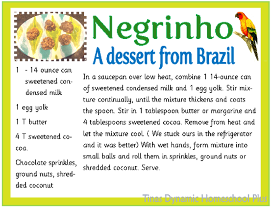 Recipe For Negrinho from Brazil - South America Unit Study