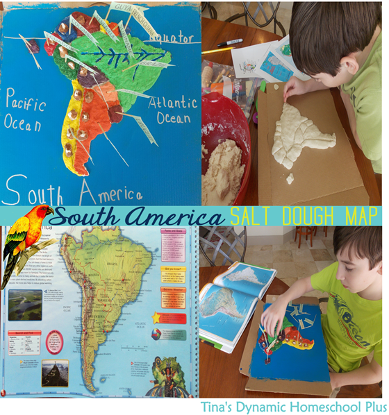 South America Geography Salt Dough Map + Printable Pennants