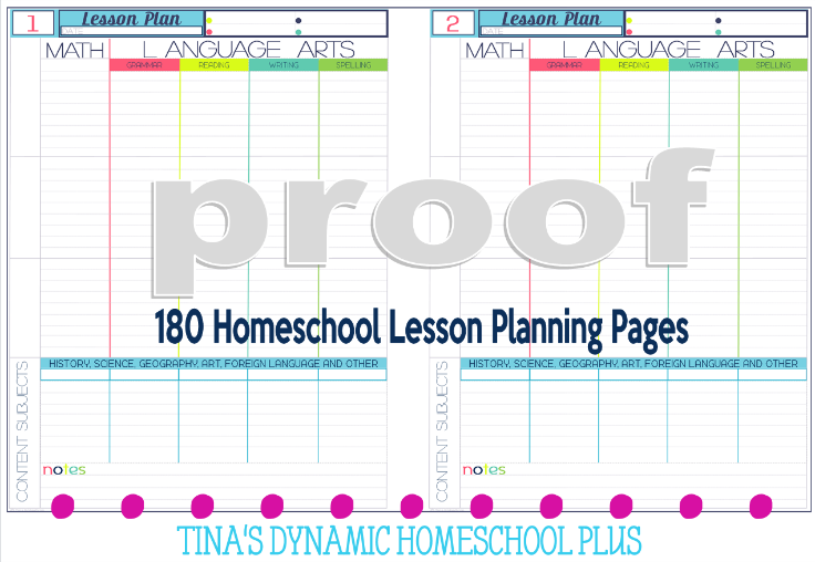 Glam It Up Homeschool Lesson Planning Pages @ Tina's Dynamic Homeschool Plus