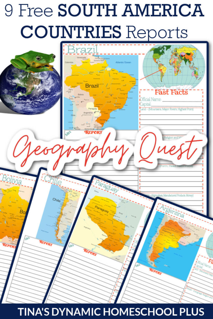 9 Free South America Country Reports for Kids Notebooking Pages
