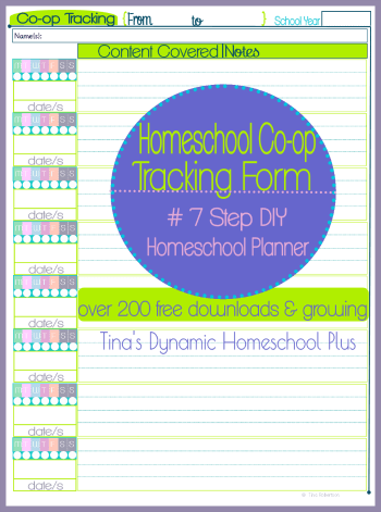 Homeschool Co-op Tracking Form 350x @ Tiina's Dynamic Homeschool Plus