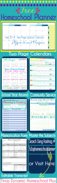 Homeschool Planner Free Forms @ Tina's Dynamic Homeschool Plus 