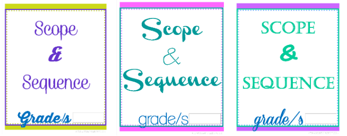 Scope and Sequence Divider Pages 231x each @ Tina's Dynamic Homeschool Plus