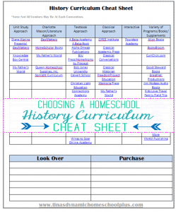 choosing a homeschool history program free cheat sheet