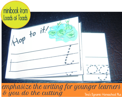 minibooks - emphasize the writing and not the scissor cutting