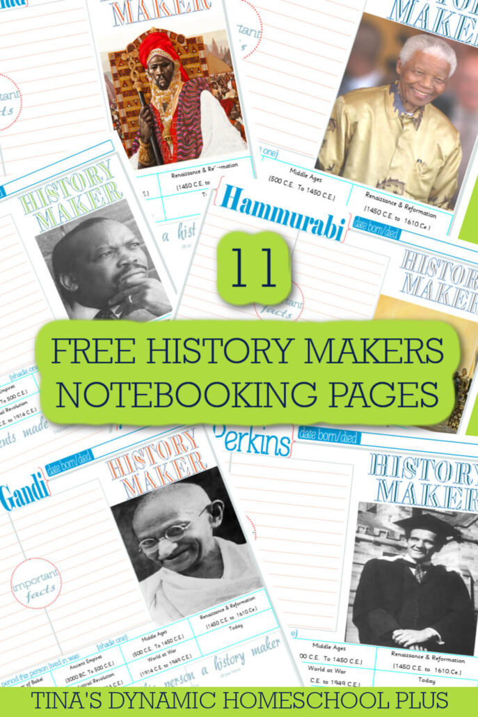 History Makers Notebooking Pages – Famous Persons from Ancient to Modern – Set 2