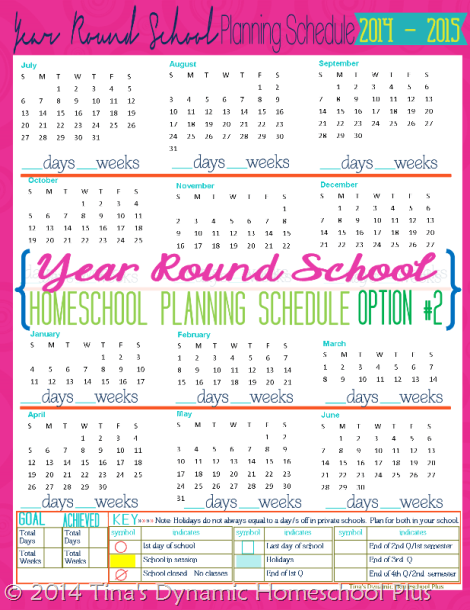 Year Round Homeschoool Schedule