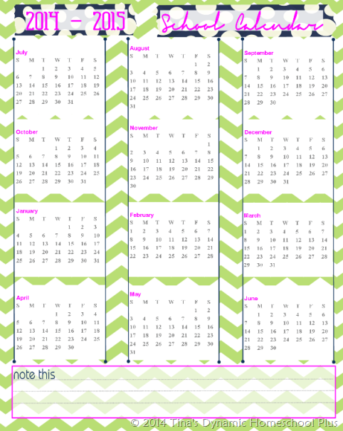 2014-2015 academic calendar sweet pea
