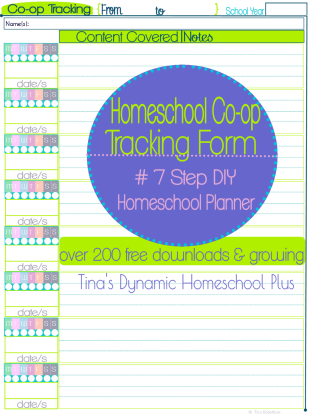 Homeschool Co-op Tracking Form
