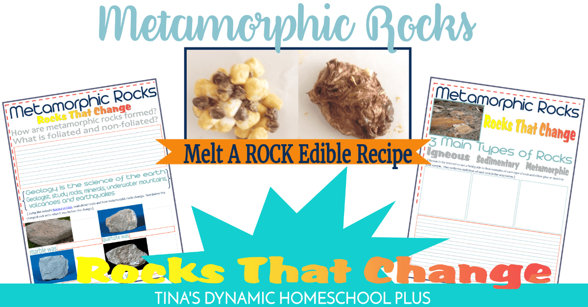 Metamorphic Edible Rock Recipe and Free Notebooking Pages @ Tina's Dynamic Homeschool Plus