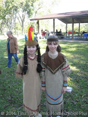 Westward Ho! dress-up field trip - 2 little Indian girls