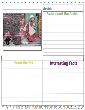 3rd grade Artist Study Packet 1 with 4 text boxes 2