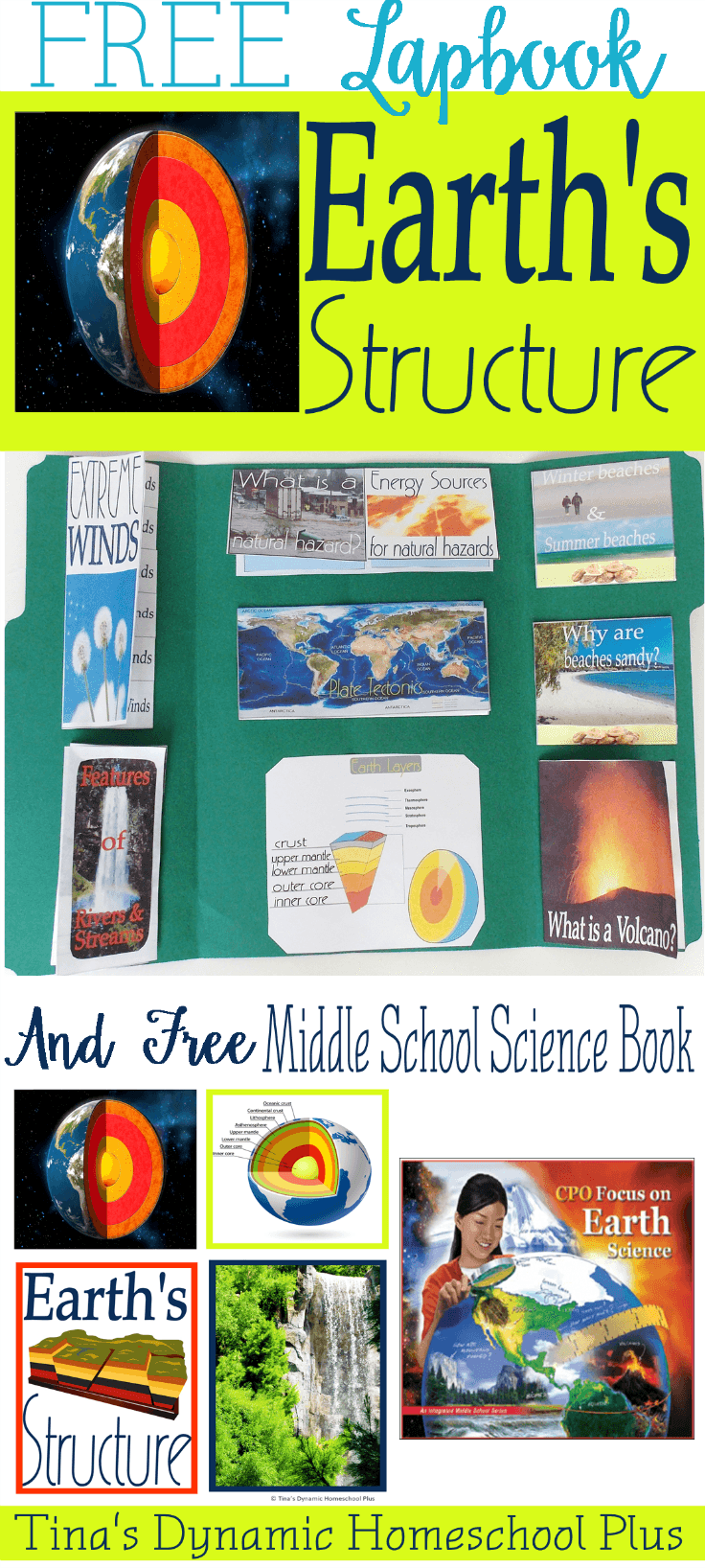 Free Earth Structure Lapbook & Middle School Science Book @ Tina's Dynamic Homeschool Plus