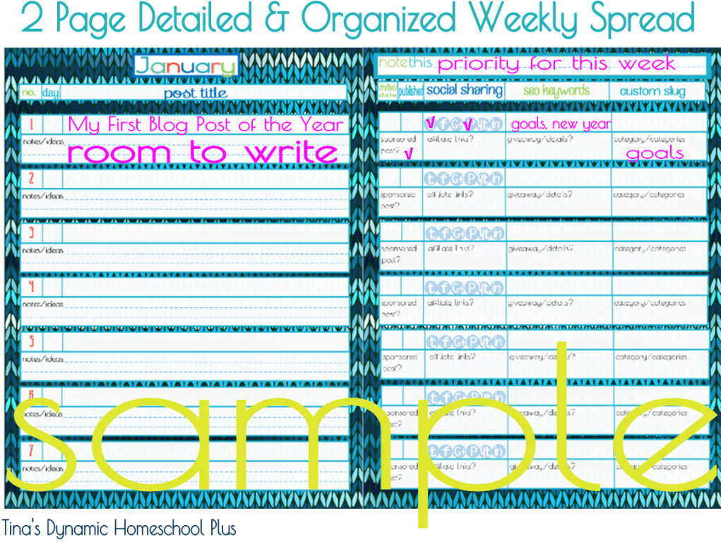 Forever Blog Planner. Detailed pages and organized.