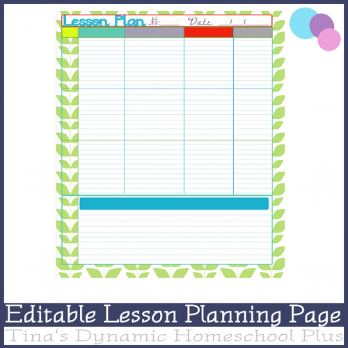 Editable Homeschool Lesson Planning Pages - Mink Over You