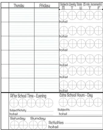 Student Planner 15 min increments editable 2