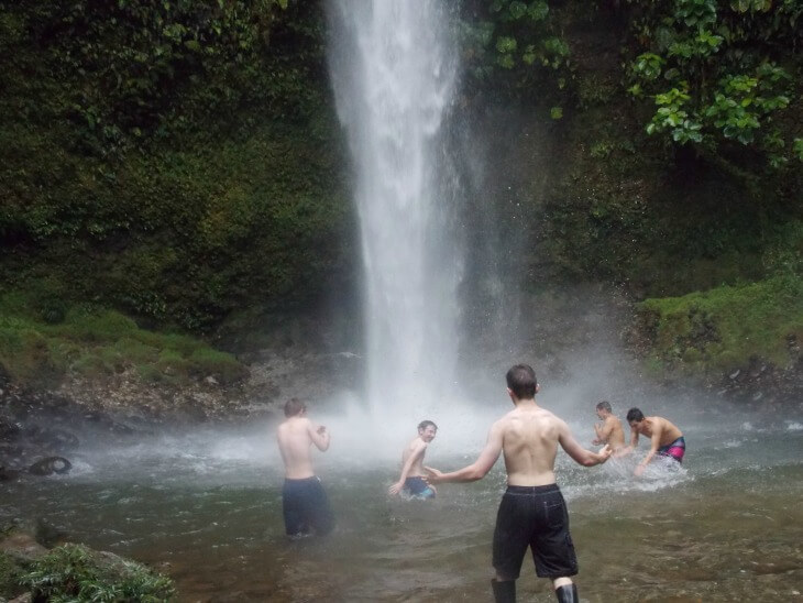29 Taking a swim in the Hola Vida waterfall