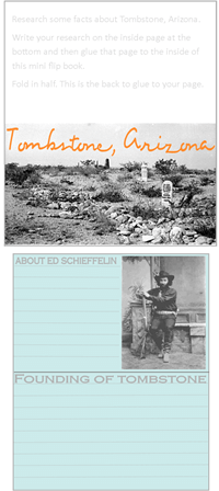 Gunfight at the O.K. Corral story and about Tombstone Arizona minibook @ Tina's Dynamic Homeschool Plus 2