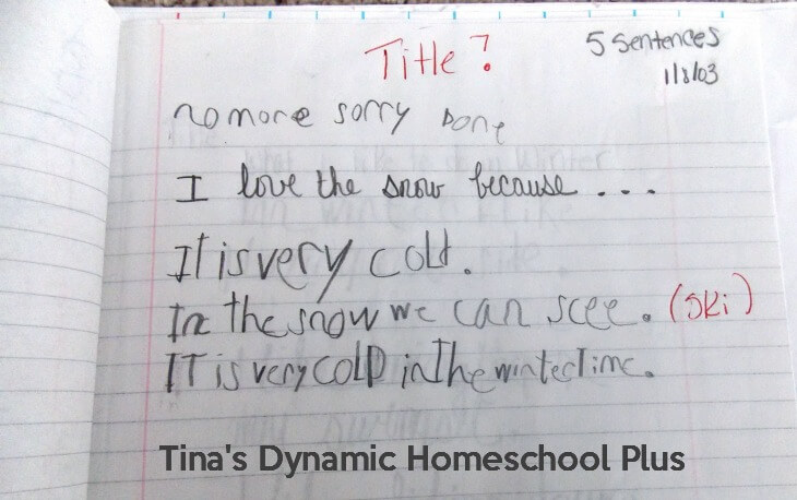 Homeschool Writing in Early Grades @ Tina's Dynamic Homeschool Plus