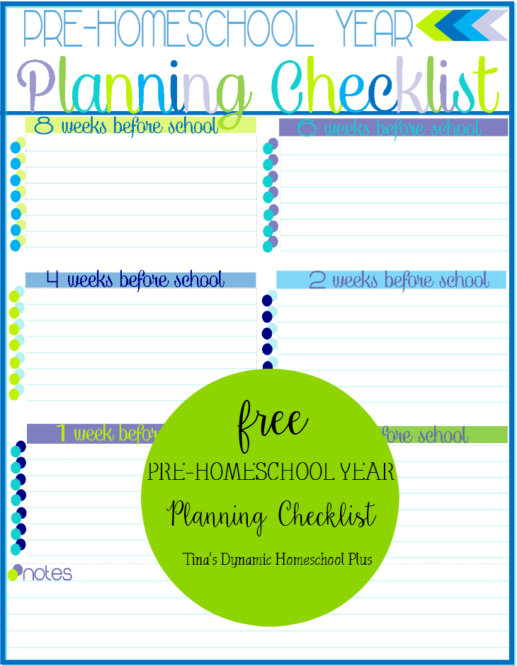 Grab this AWESOME free Pre-Homeschool Year Planning Checklist. CLICK HERE to grab it @ Tina's Dynamic Homeschool Plus