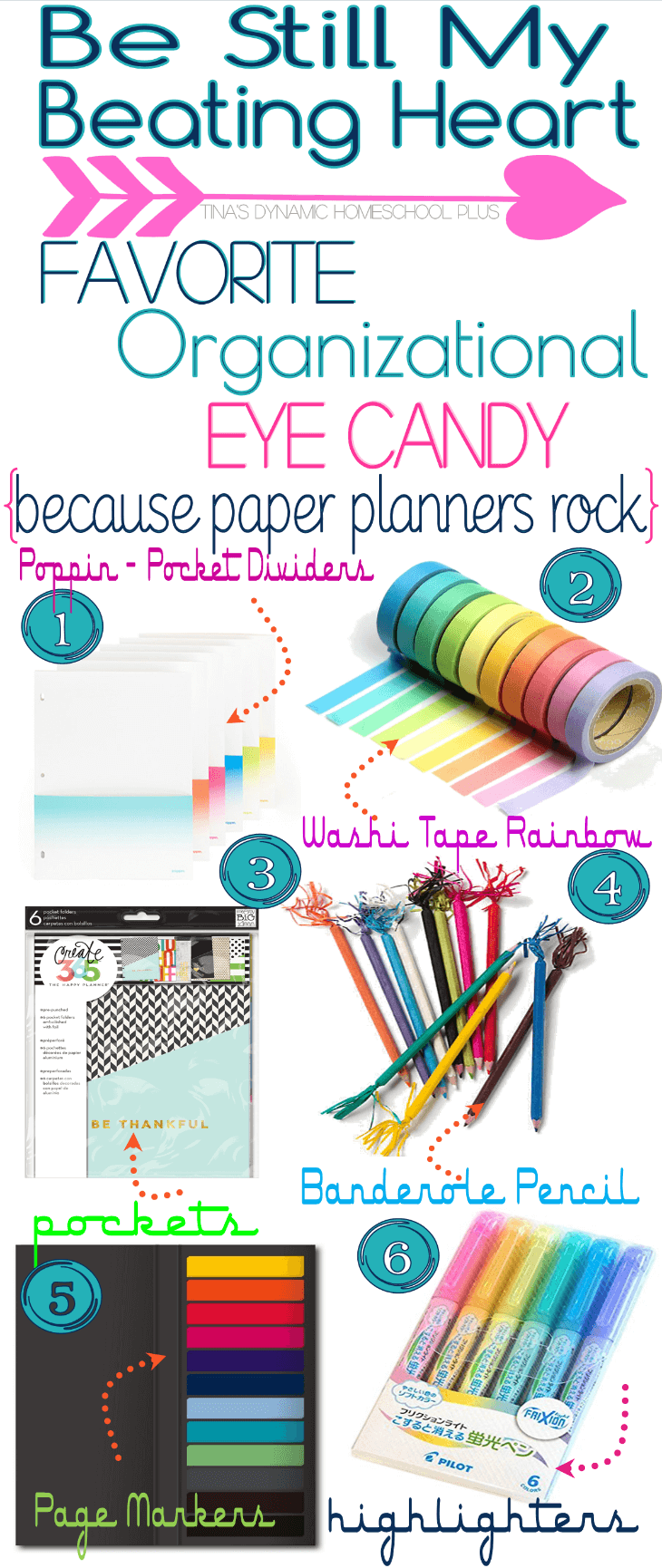 Homeschool Planner Supplies - Organizational Eye Candy because paper planners still rock @ Tina's Dynamic Homeschool Plus