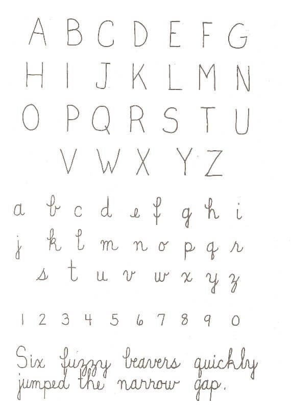 Simplified Cursive Alphabet @ Tina's Dynamic Homeschool Plus