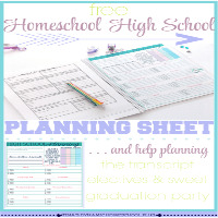 Free Homeschool High School Planning Sheet