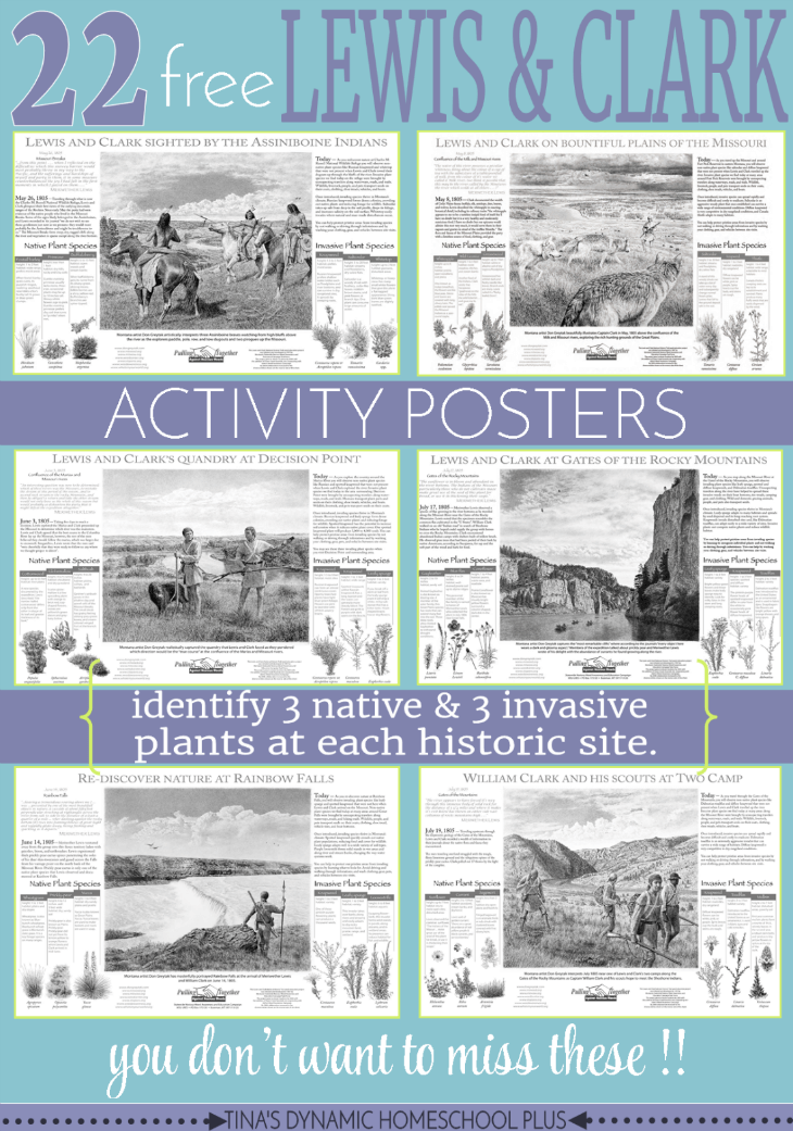 22 Free Lewis & Clark Activity Posters. You don't want to miss these awesome free downloads to help with a plant study. Grab them at Tina's Dynamic Homeschool Plus