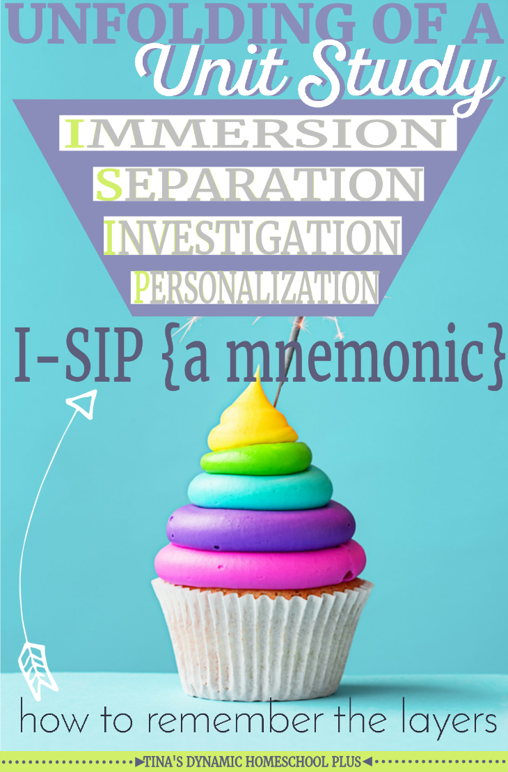 Unfolding of a Homeschool Unit Study. Look at this mnemonic I-SIP which helps you to understand how to easily teach a unit study. @ Tina's Dynamic Homeschool Plus