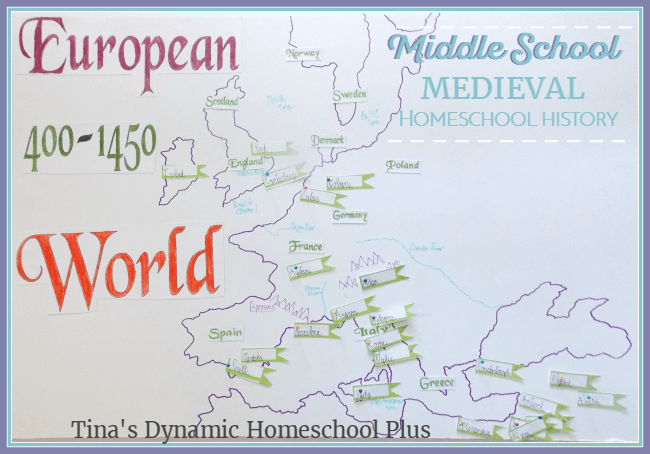 Middle Ages Map using Beautiful Feet Books @ Tina's Dynamic Homeschool Plus