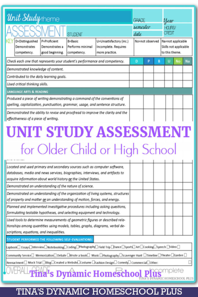How to Grade a Homeschool Unit Study for an Older Child (& high school assessment)
