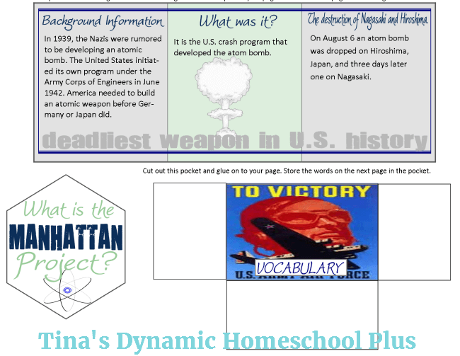 Manhattan Project, Vocabulary Words and Anne Frank Minibooks 1 @ Tina's Dynamic Homeschool Plus