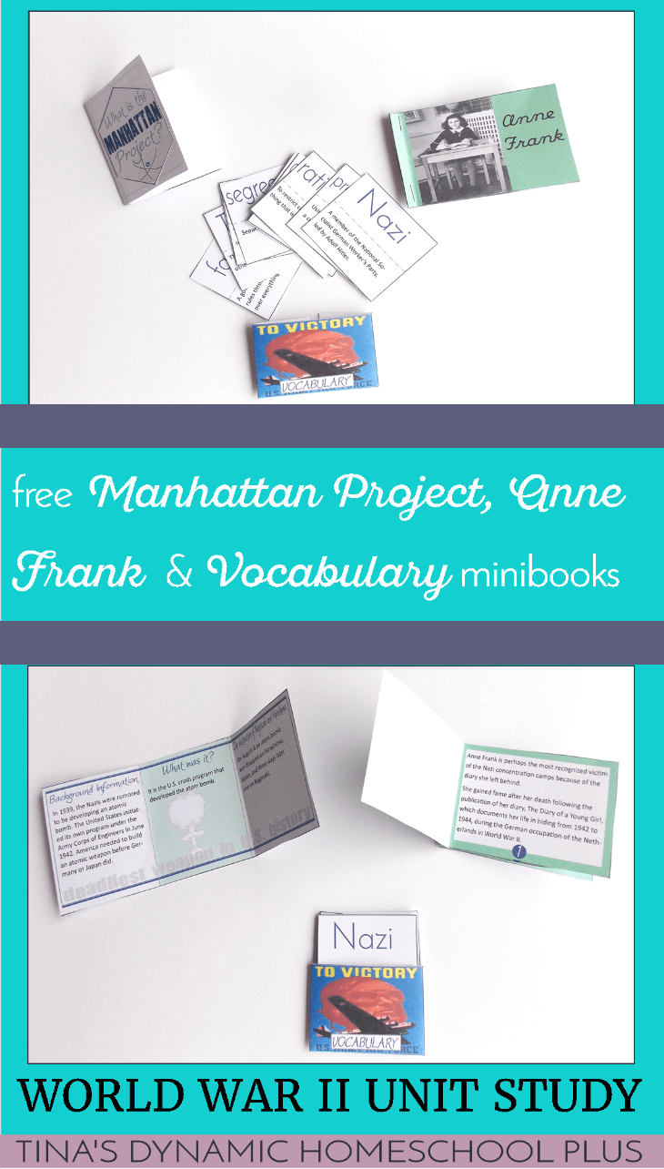 Manhattan Project, Vocabulary Words and Anne Frank Minibooks @ Tina's Dynamic Homeschool Plus