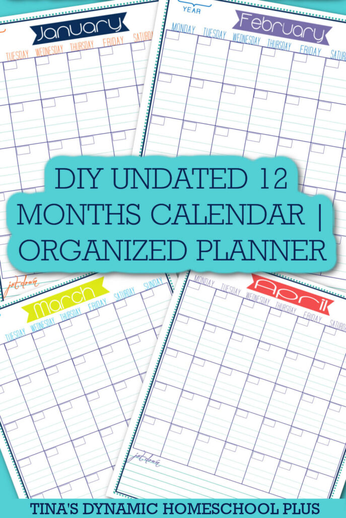 DIY Undated 12 Month Calendar | Organized Planner