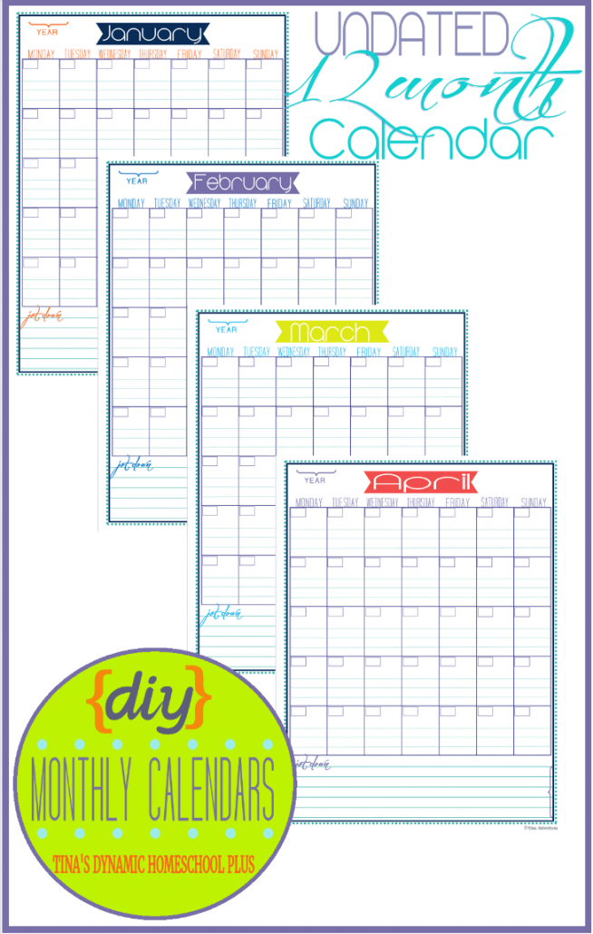 DIY Undated 12 Month Calendar | Organized Planner