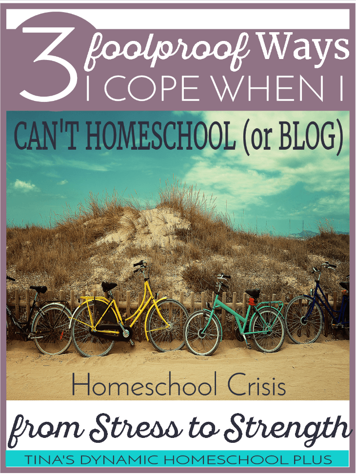 3 Foolproof Ways I Cope When I Can't Homeschool because of life's crisis. Go from stress to strength @ Tina's Dynamic Homeschool