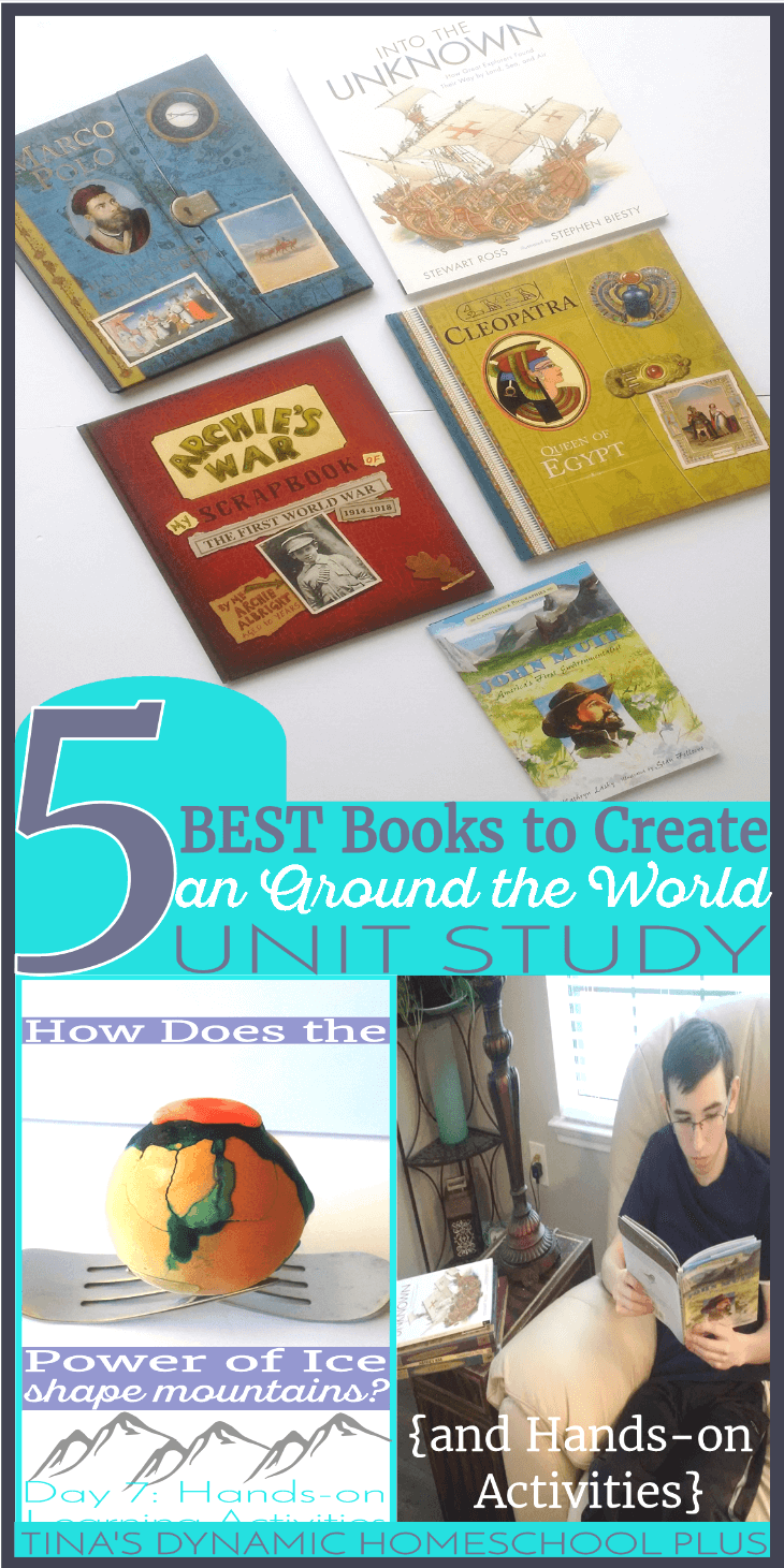 5 BEST Books to Create an Around the World Unit Study (and Hands-on Activities). When you use picture books for multiple ages of children they have a way of bringing homeschool unit studies to life. If you are looking to cover geography and history, grab these books and the easy and fun hands-on homeschool ideas @ Tina's Dynamic Homeschool Plus