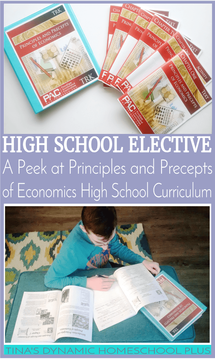 High School Elective. A Peek at Principles and Precepts of Economics Homeschool High School Curriculum @ Tina's Dynamic Homeschool Plus