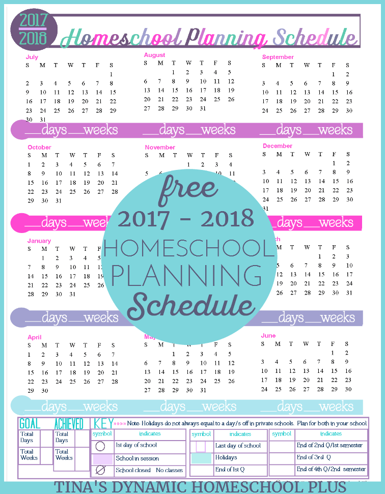 Grab this beautiful and free 2017 to 2018 Homeschool Planning Schedule form. The form I'm sharing today is for you to PLAN your school year and track the number of days and weeks you're kids are doing school. I have all 12 months on it, which means you can start on any month that you begin homeschooling and move forward to plan your year. CLICK here to begin building your UNIQUE Free 7 Step Homeschool Planner!