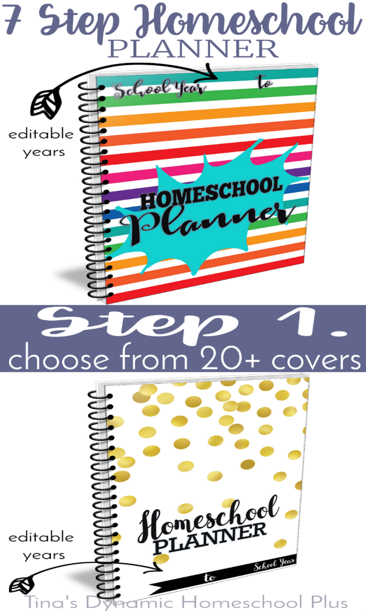 Two Unique Editable Homeschool Planner Covers!