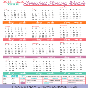 Free 2018-2019 Year Round Homeschool Planning Form (Sunset Color)