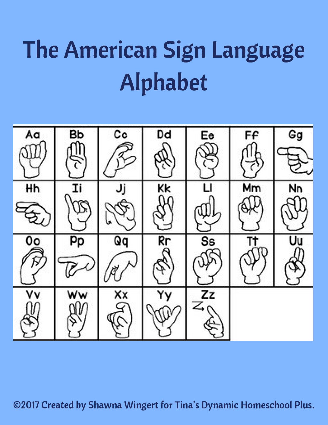 American Sign Language Alphabet - Tina's Dynamic Homeschool Plus