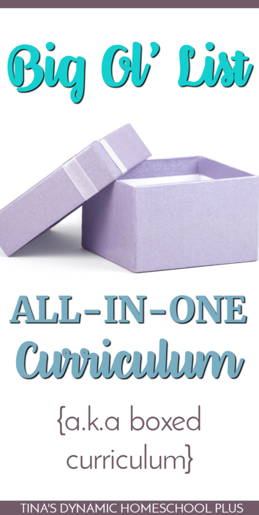 Big Ol' List Of All-In-One Homeschool Curriculum (a.k.a Boxed)