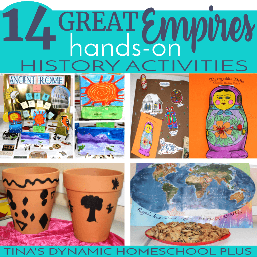 If you’re wanting to breathe life into homeschool history, your kids will love these hands-on learning history activities for studying 14 Great Empires! CLICK HERE to look at these fun and engaging hands-on ideas!