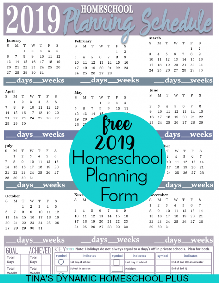 Free 2019 Year Round Homeschool Planning Form