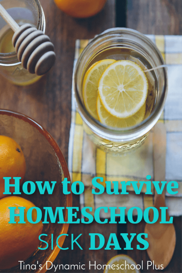 How to Survive Homeschool Sick Days. Even homeschool families need sick days sometimes. Here are some ideas for how to cope when you need a homeschool sick day. CLICK HERE to grab these sanity saving tips!
