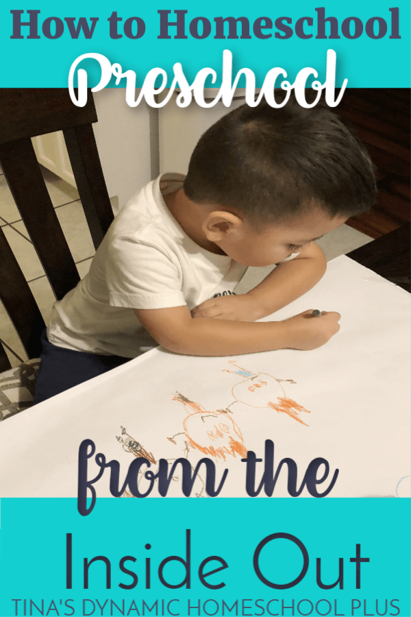 How to Teach Homeschool Preschool From the Inside Out (And Preschool Skills). What does it mean to teach homeschool preschool from the inside out? Any change or growth whether it's physical or mental starts from the root or inside and comes to the surface.  After 20+ years of homeschooling, I've come to appreciate deeply that teaching preschool is a similar approach. CLICK HERE for the tips!