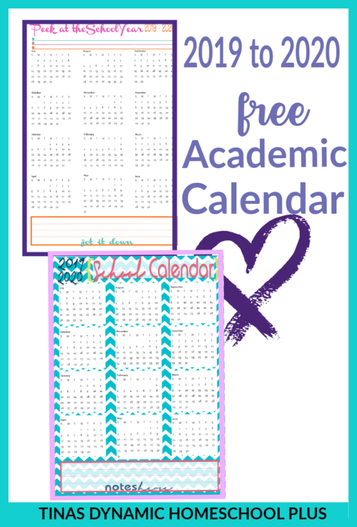 You’ll love these two color choices for the 2019 to 2020 academic year calendars to add to your free 7 Step Homeschool Planner. CLICK HERE to grab these free and AWESOME calendars!
