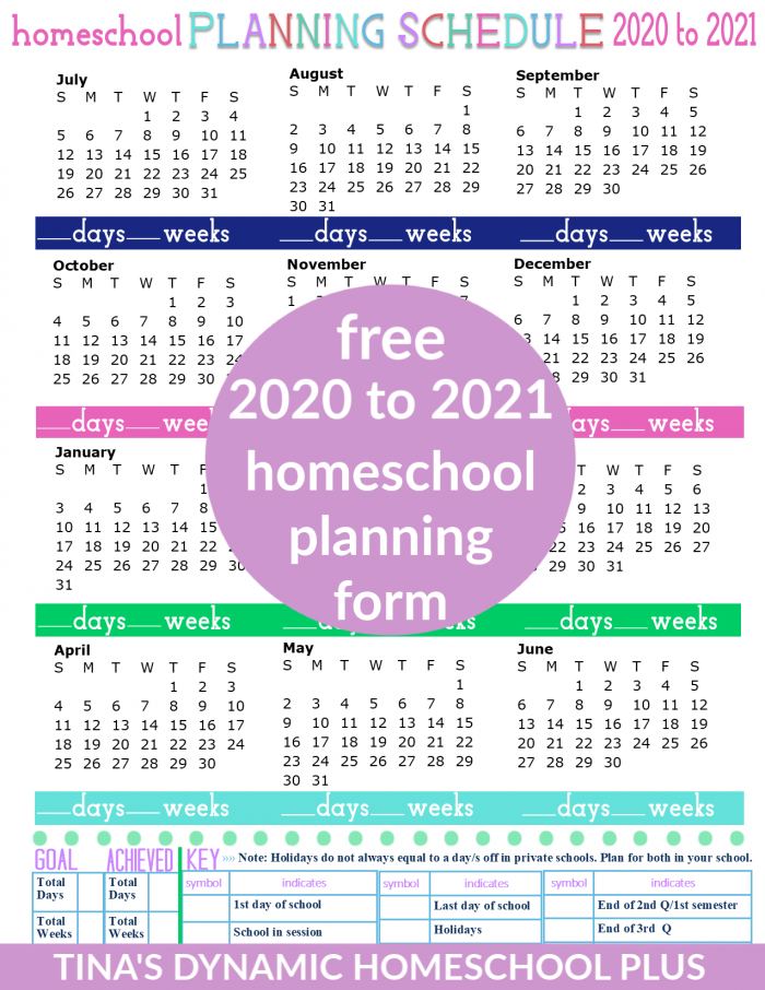 Free BEST Homeschool Planning Pages 2020 to 2021